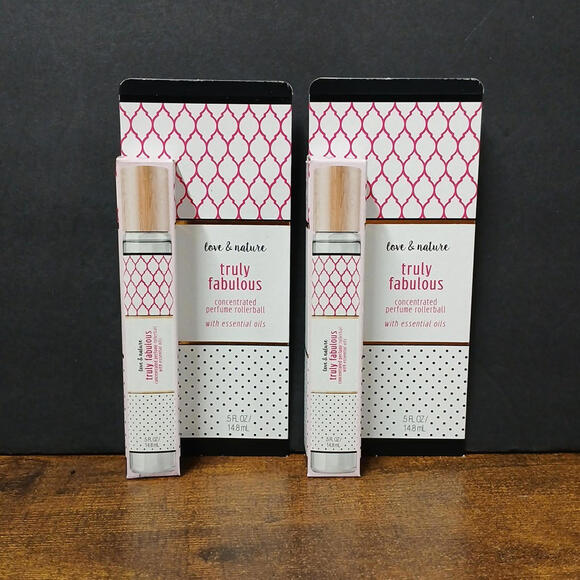 Accessories - Lot of 2 Love & Nature Truly Fabulous Perfume Rollerball Essential Oils .5oz